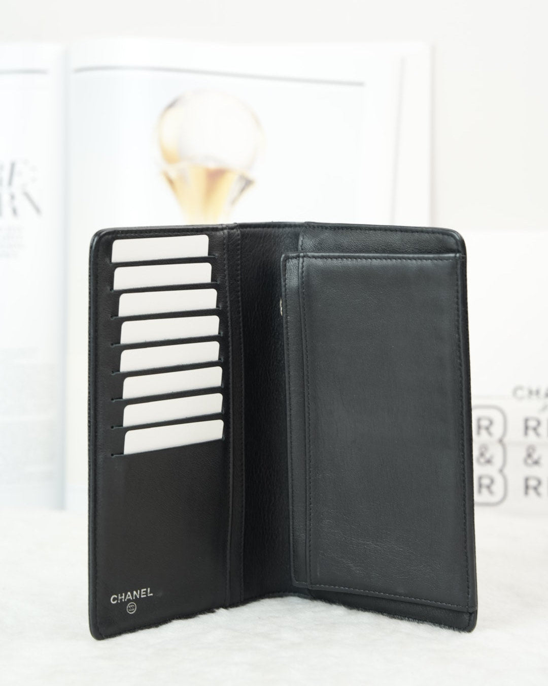 Chanel CC Caviar Long Wallet - Black - View 6