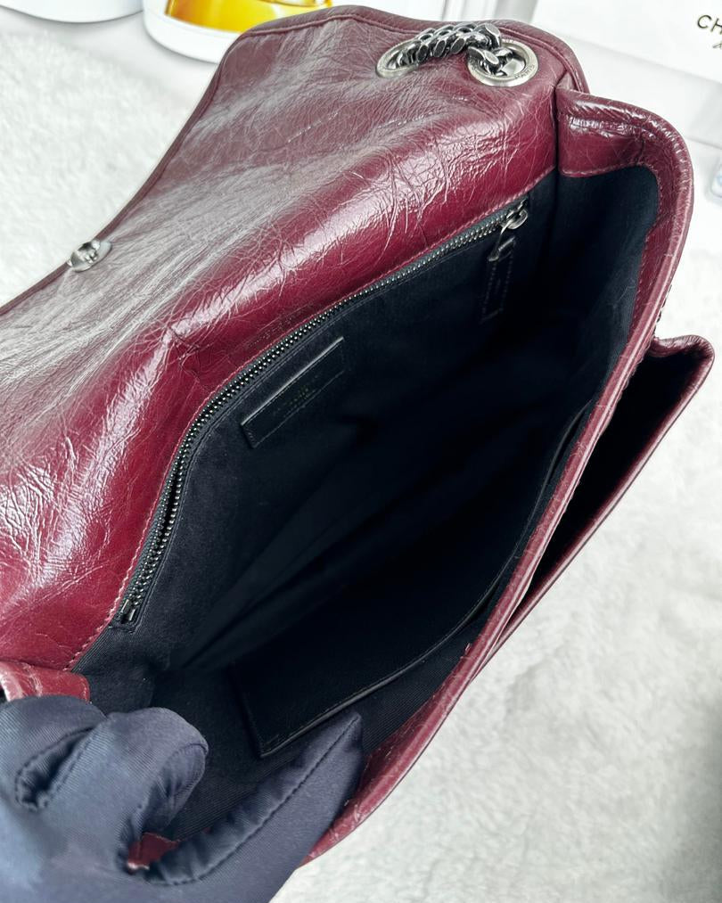 Saint Laurent Niki Medium Bag - Red Wine - View 6