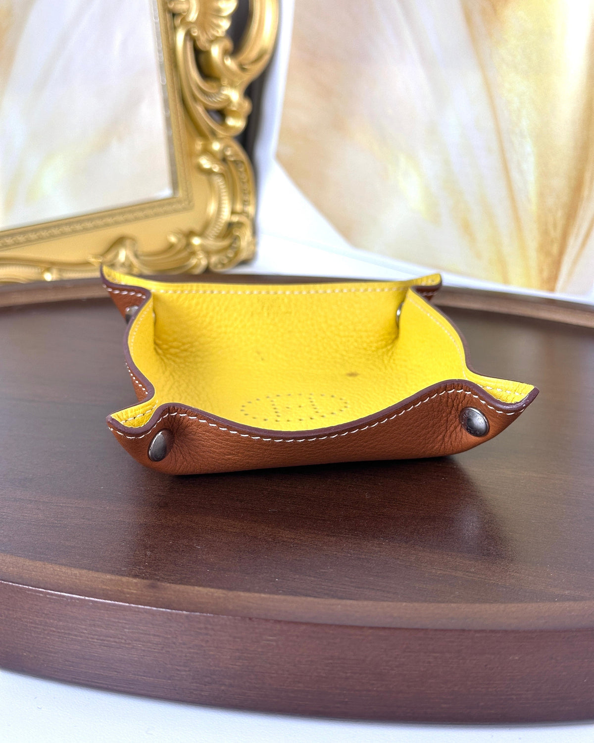 Hermès Mises et Relance H Evelyne Mini Change Tray - Jaune Ambre - View 4