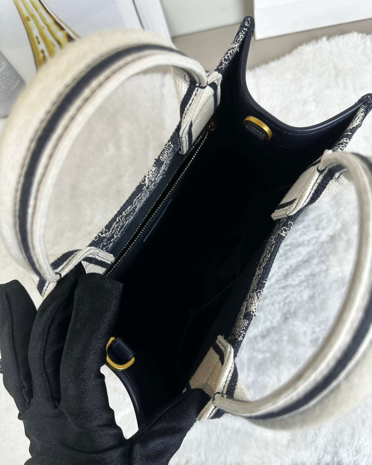 Dior Book Tote - Black And White - View 6