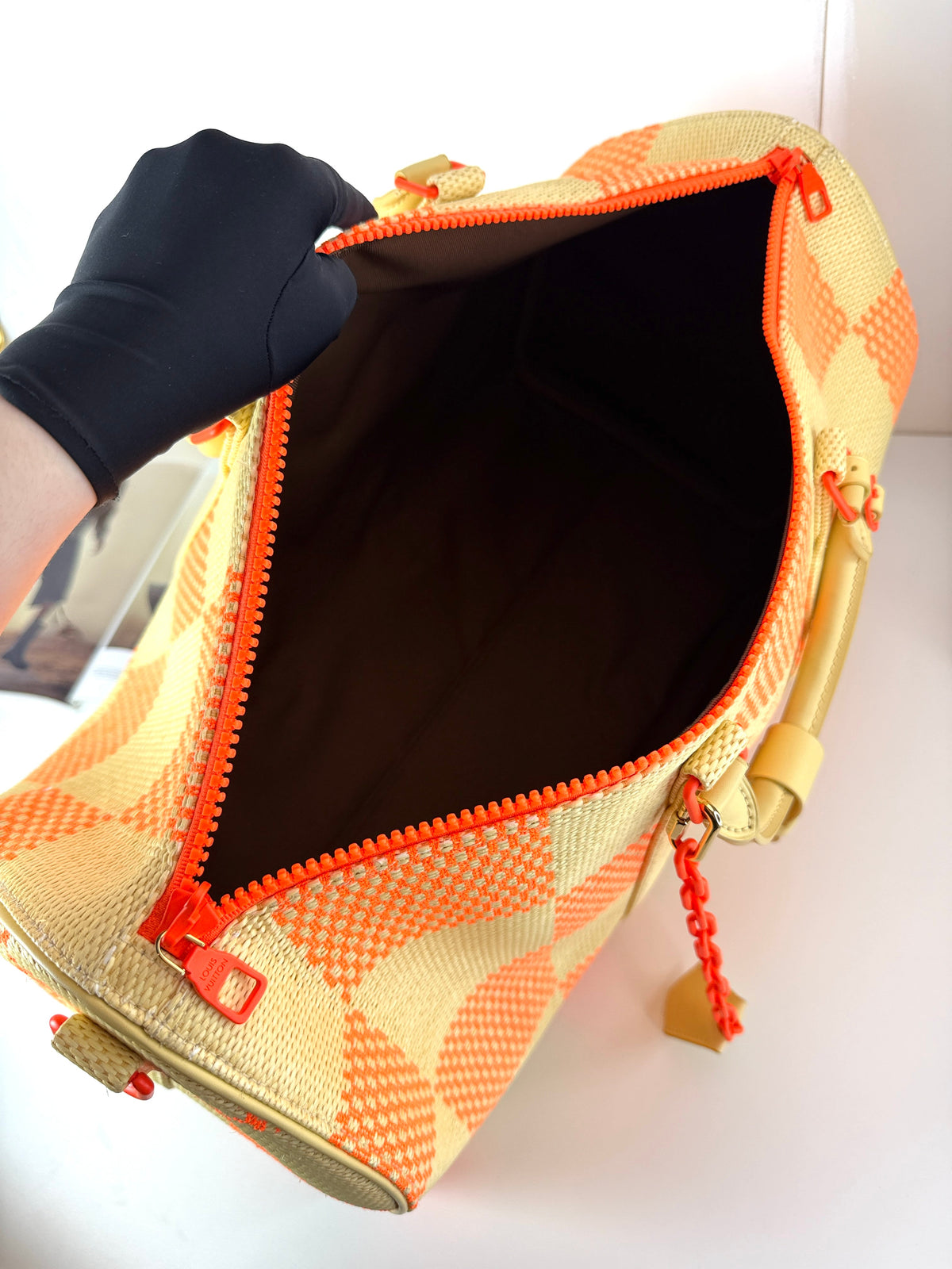 Louis Vuitton Damier Giant Keepall Bandoulière 50 Bag - Beige/ Orange - View 7