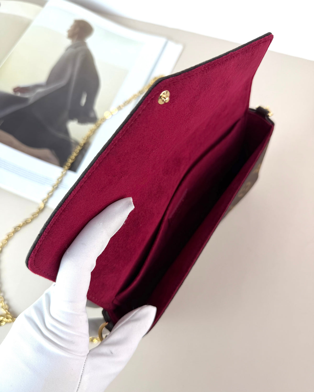 Louis Vuitton Pochette Félicie - Monogram, Fuchsia - View 7