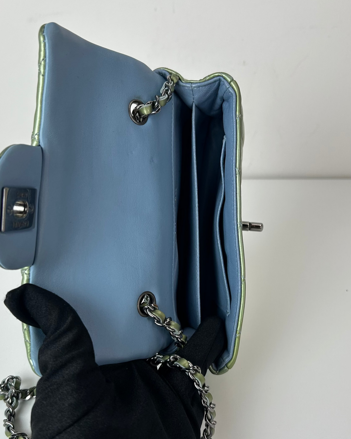 Chanel Classic Flap Bag (Mini Rectangular) - Mint Green - View 7