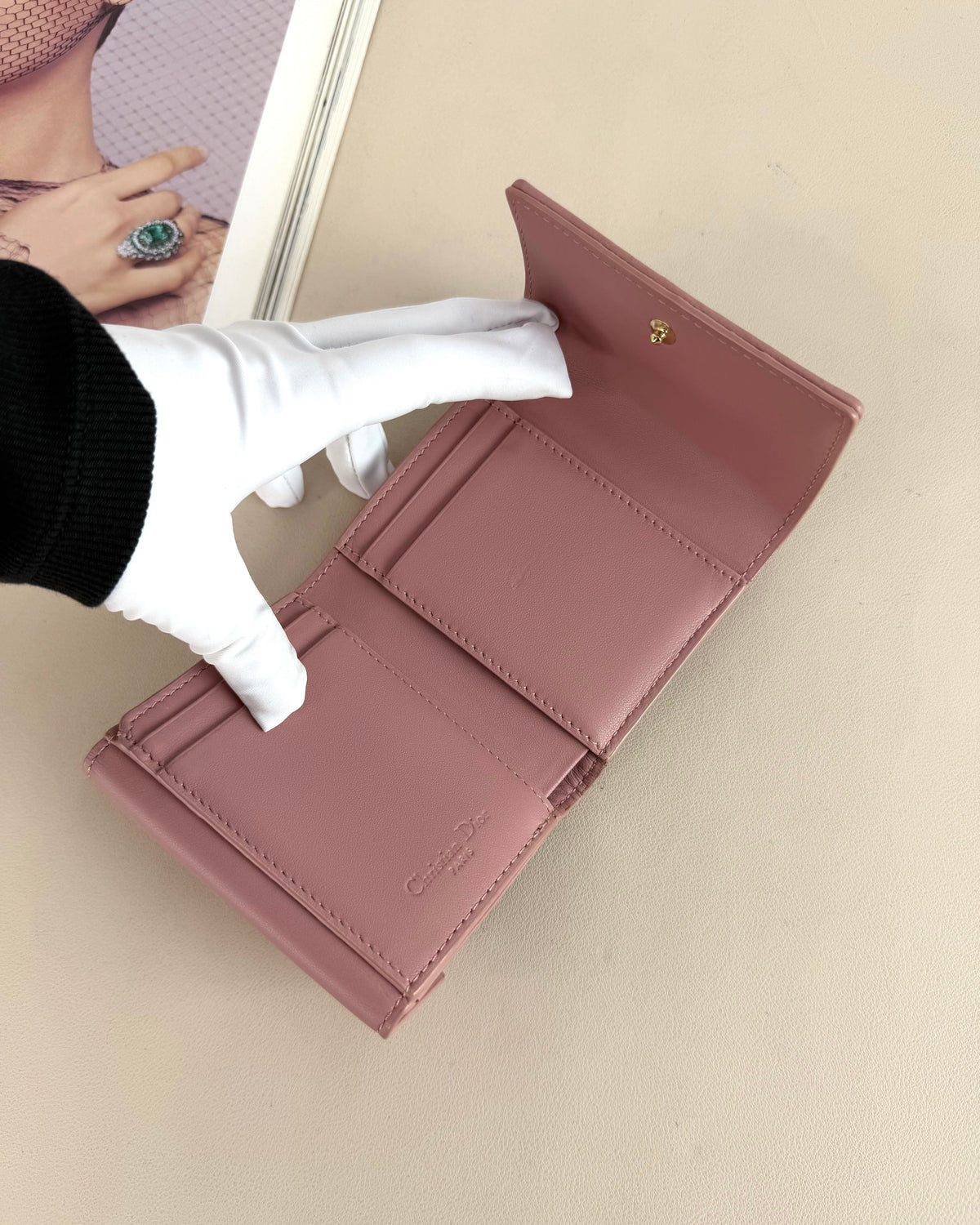 Dior Lady Dior Lotus Wallet - Powder Pink - View 7