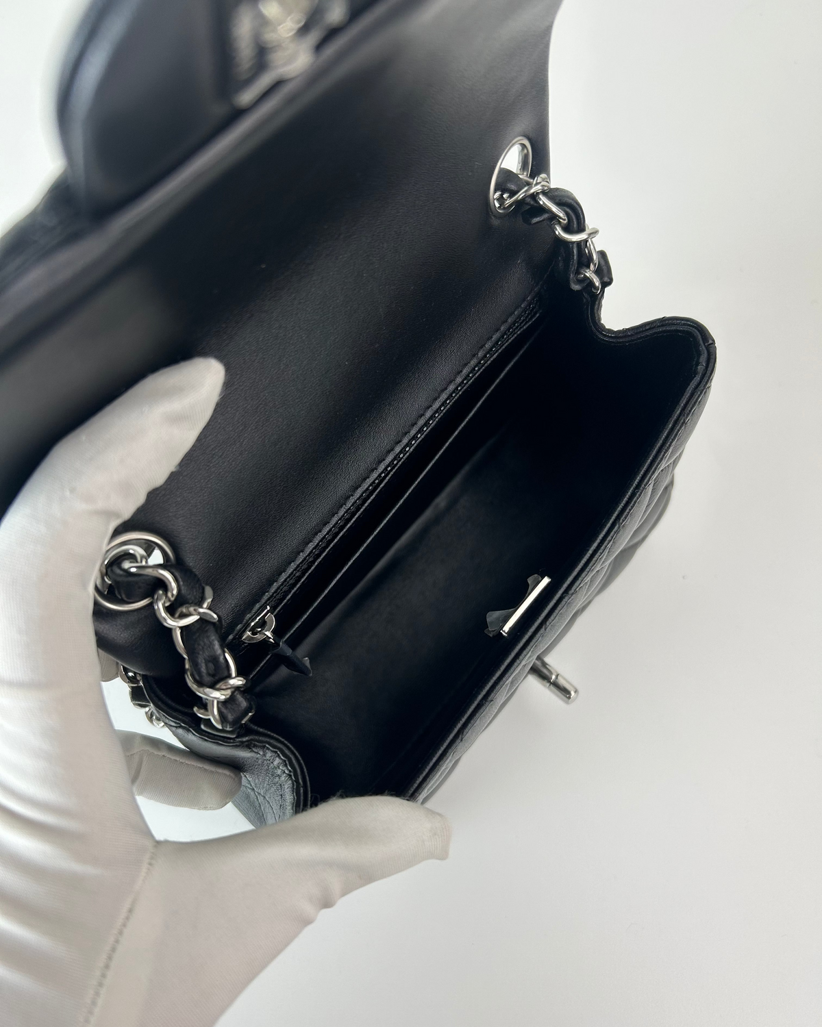 Chanel Classic Mini Square Bag - Black - View 7