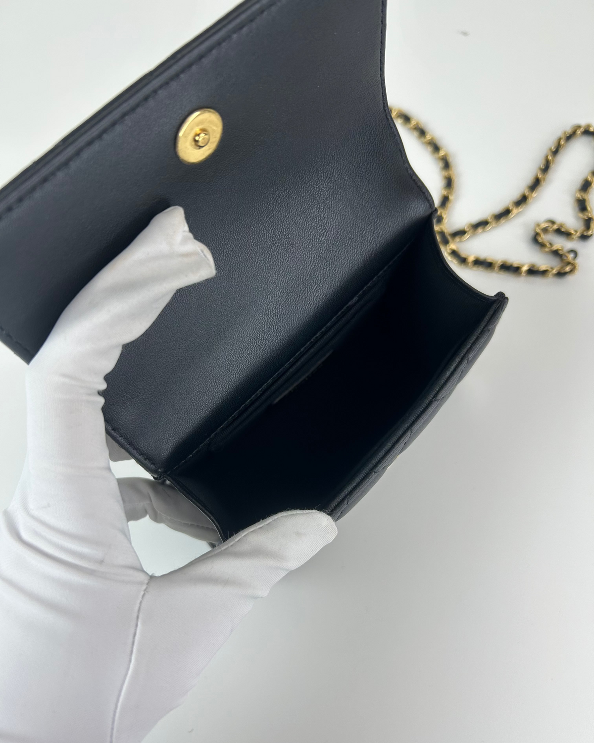 Chanel Mini Flap Bag with Top Handle - Black - View 7