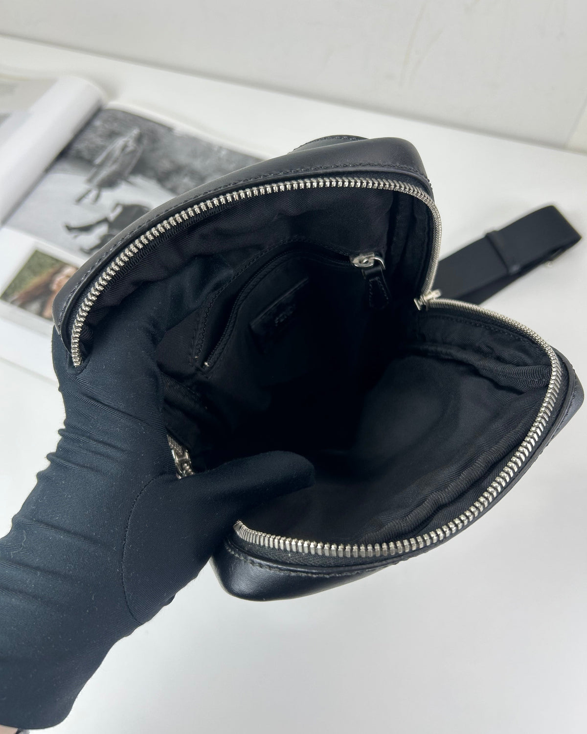 Fendi Bag Bugs Monster Eyes Sling Bag - Black With Silver Hardware - View 7