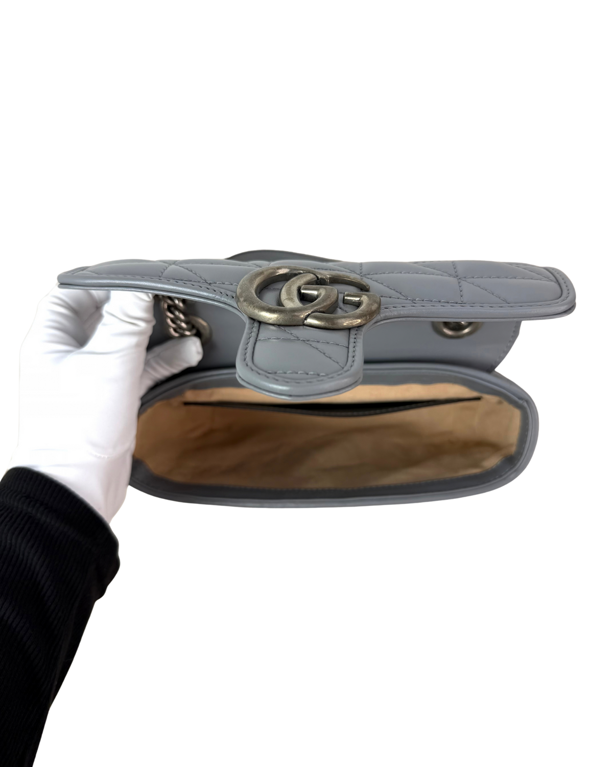 Gucci GG Marmont Shoulder Bag - Light Grey - View 7