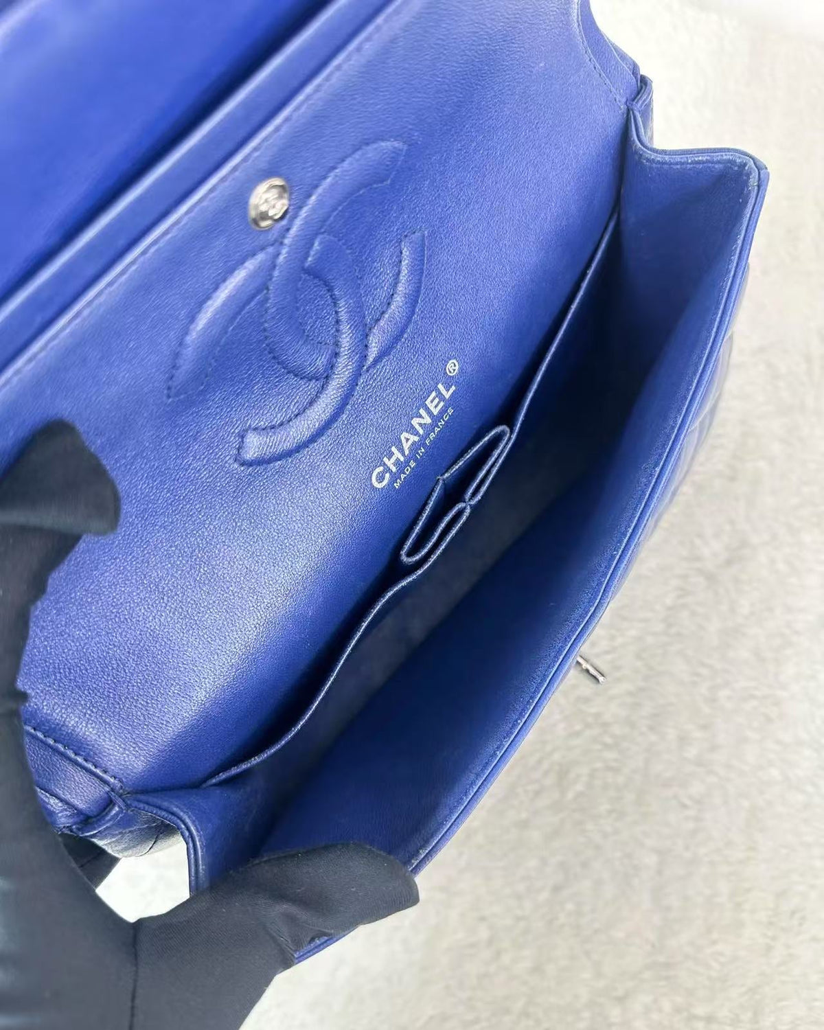 Chanel Classic Flap Medium Bag - Blue - View 6