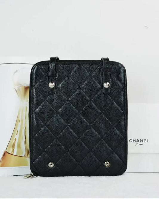 Chanel Matelasse Quilted Leather Tablet Case - Black - View 1