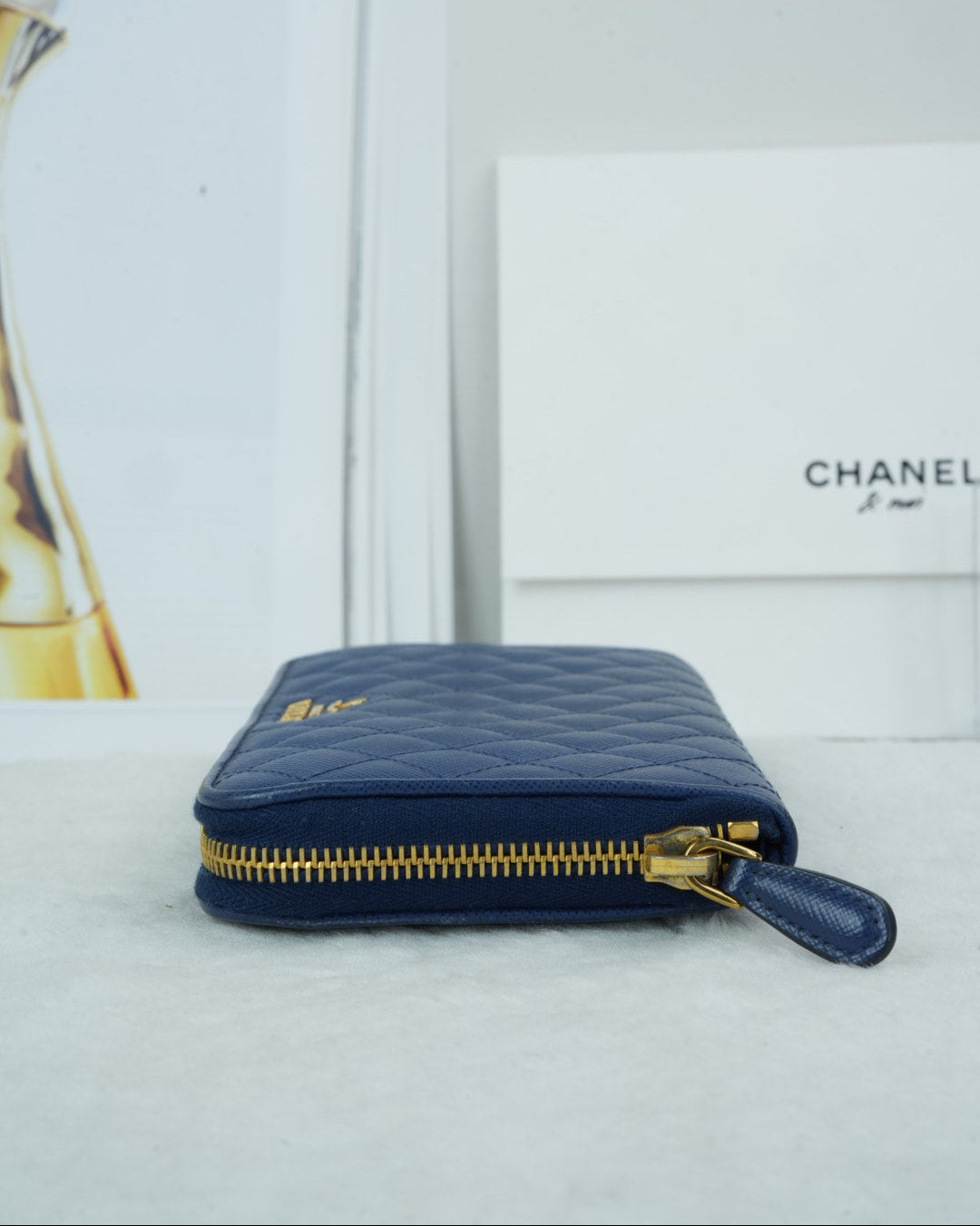 Prada Quilted Saffiano Leather Wallet - Navy Blue - View 4
