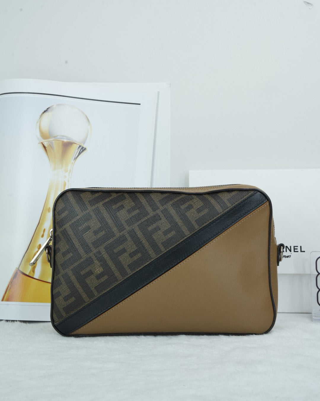 Fendi Zucca Diagonal Camera Bag - Brown - View 1