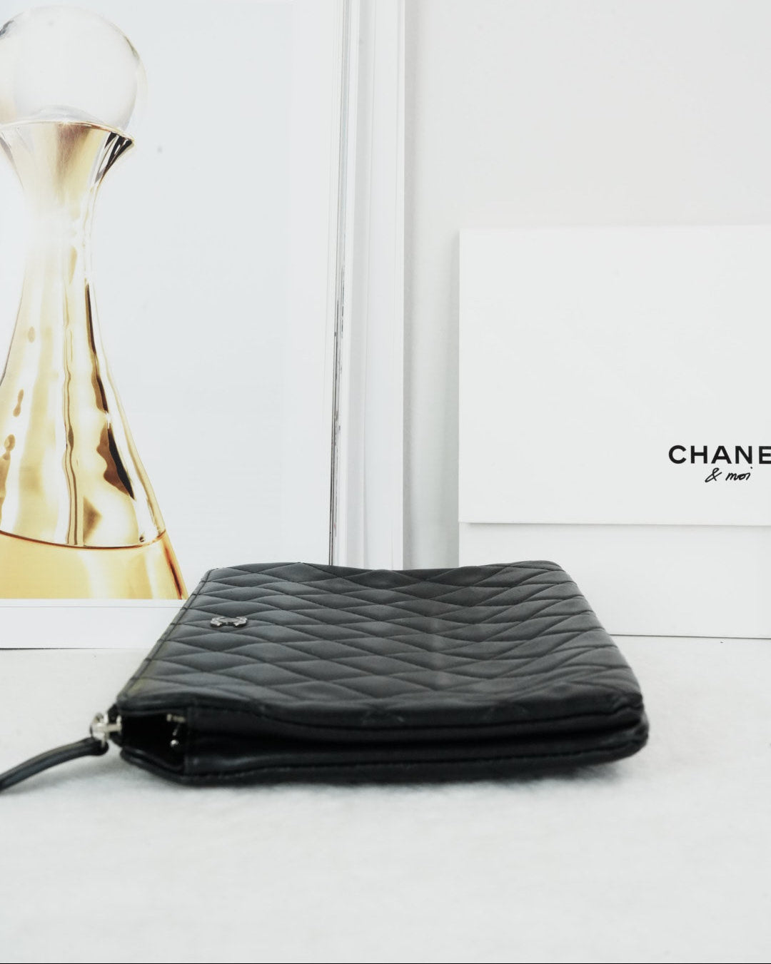 Chanel CC Quilted Double Zip Clutch - Black - View 3