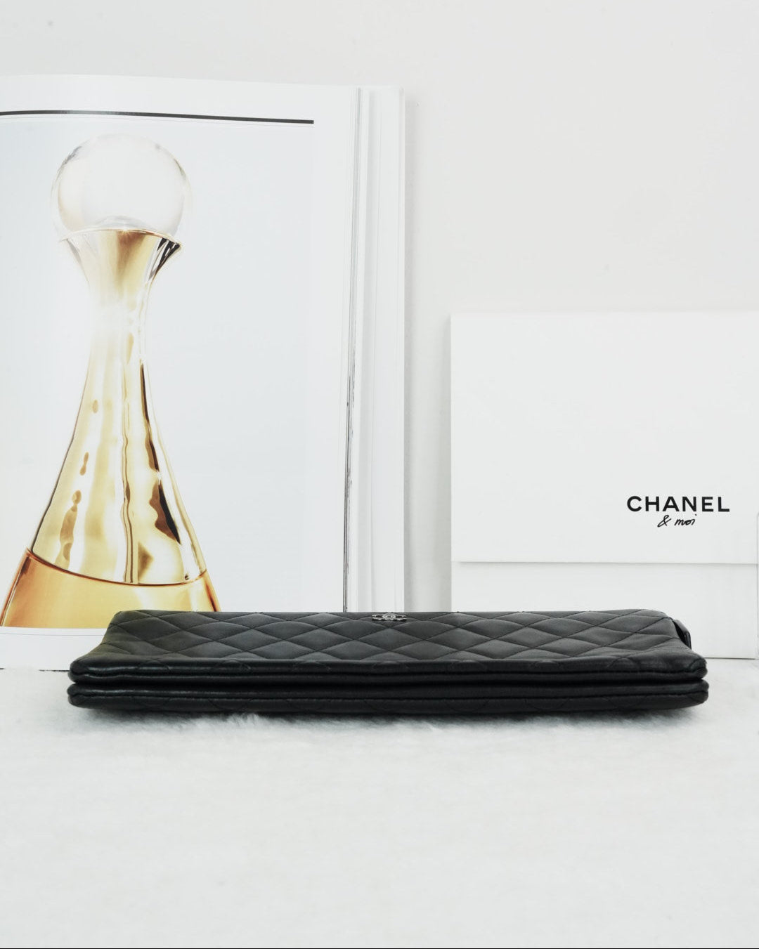Chanel CC Quilted Double Zip Clutch - Black - View 5