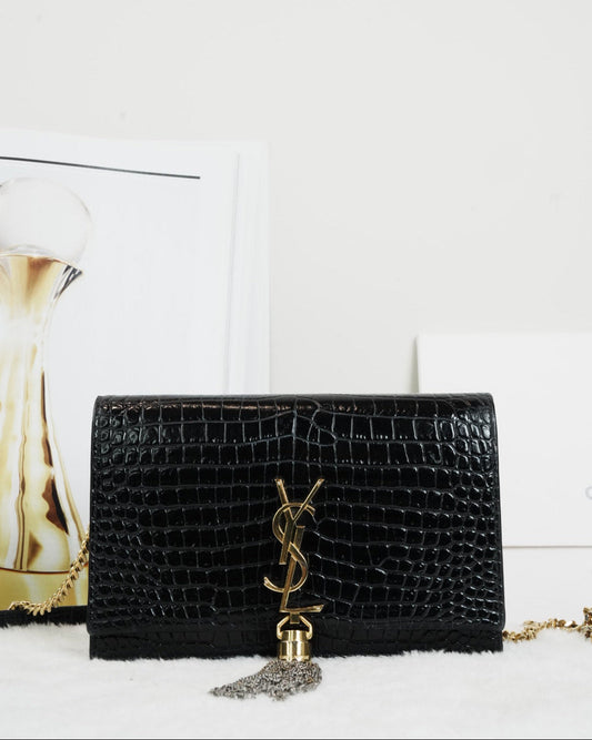 Saint Laurent Kate Small Tassel Bag - Black - View 1