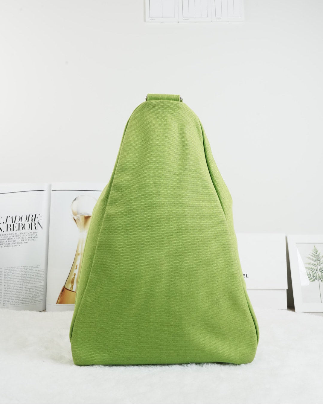 Prada Triangle Canvas Bag - Light Green - View 4