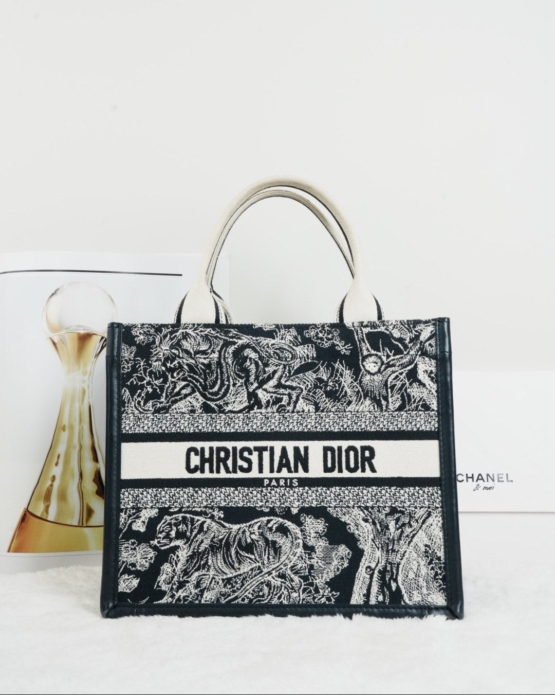 Dior Book Tote - Black And White - View 1