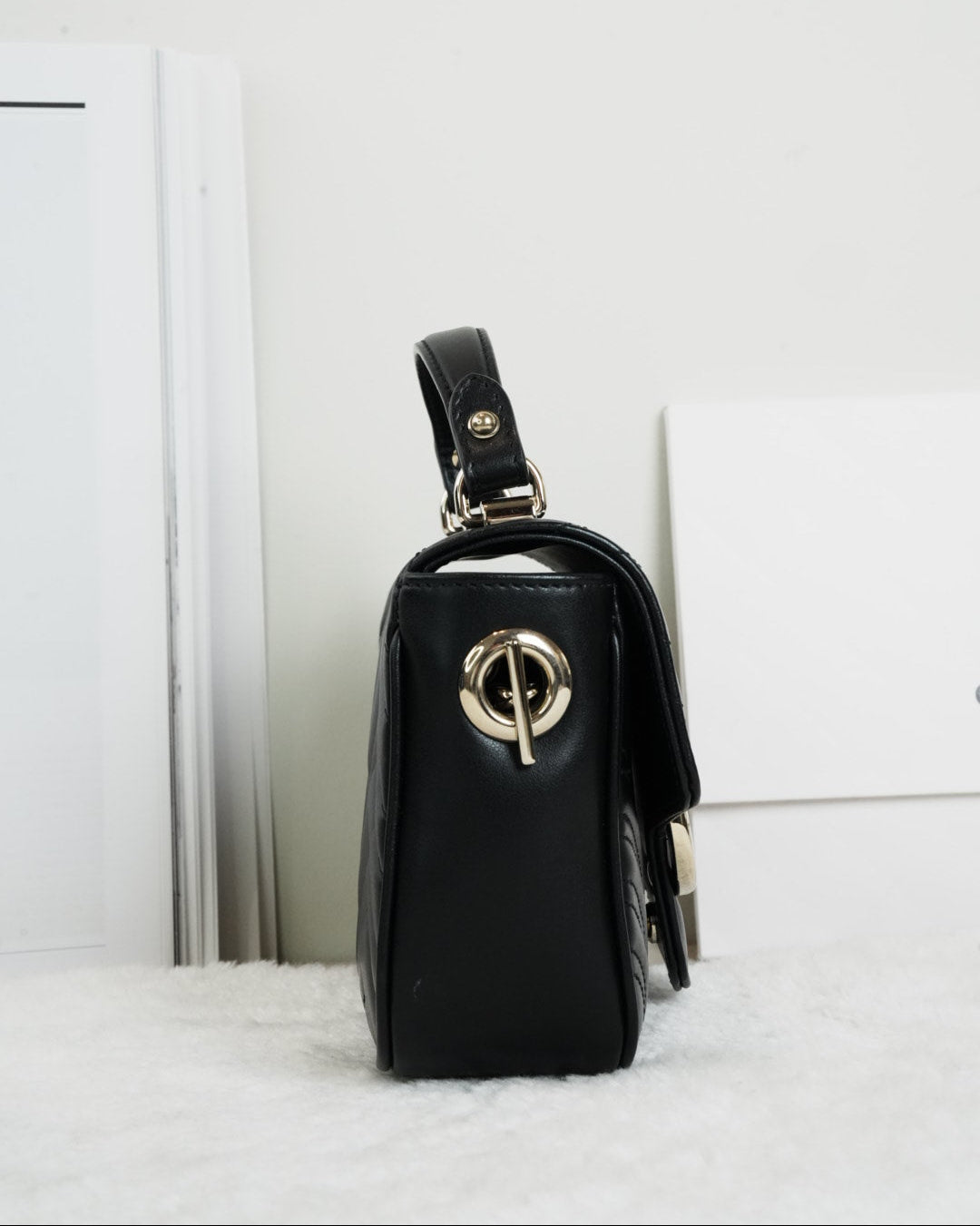 Gucci GG Marmont Mini Top Handle Bag - Black - View 4