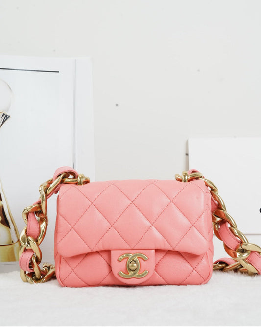 Chanel Mini Quilted Lambskin Funky Town Flap Bag - Pink - View 1