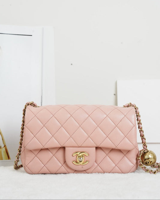 Chanel Mini Rectangular Flap Bag - Pink - View 1