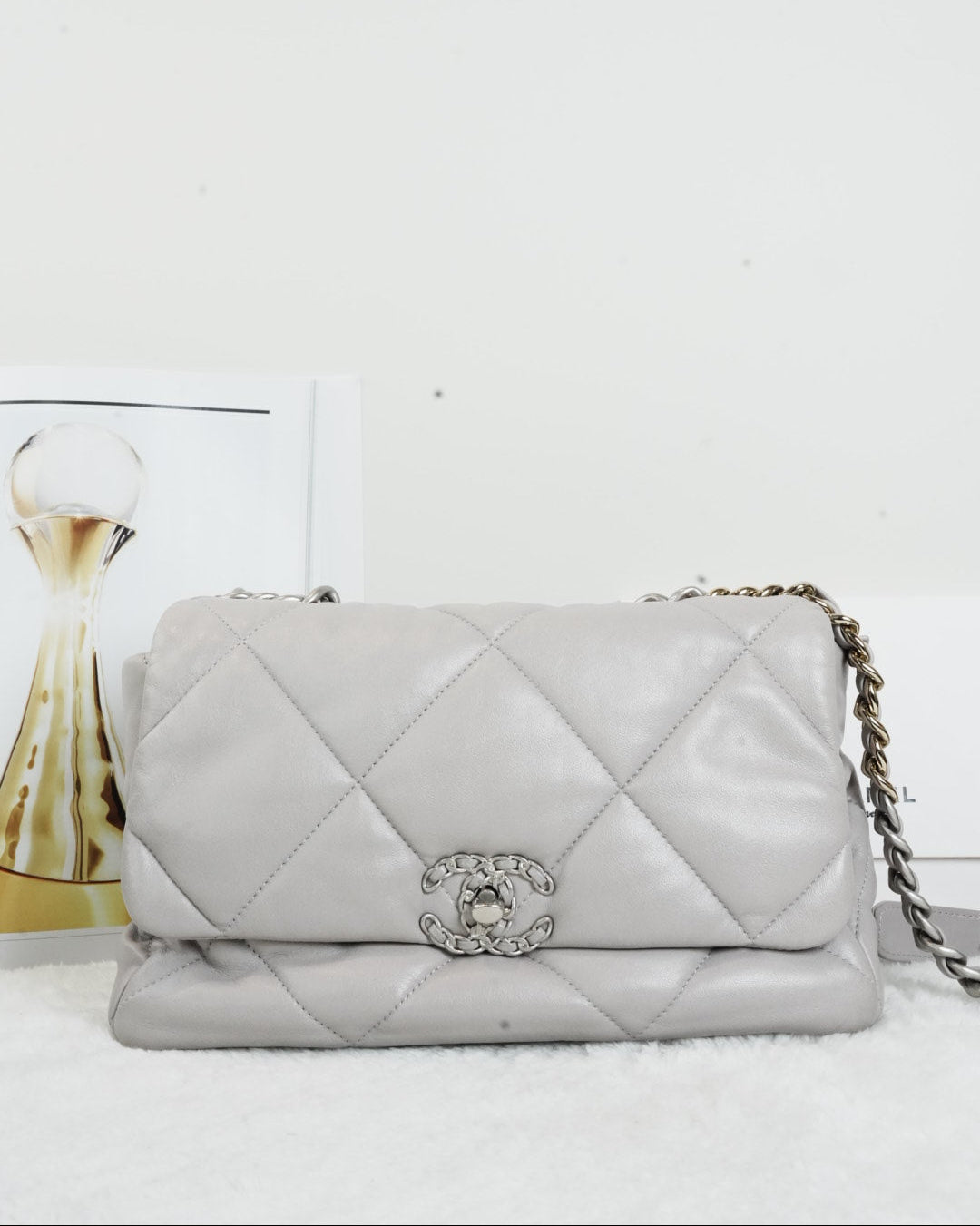 Chanel 19 Flap Bag - Light Grey (Gris Clair) - View 1