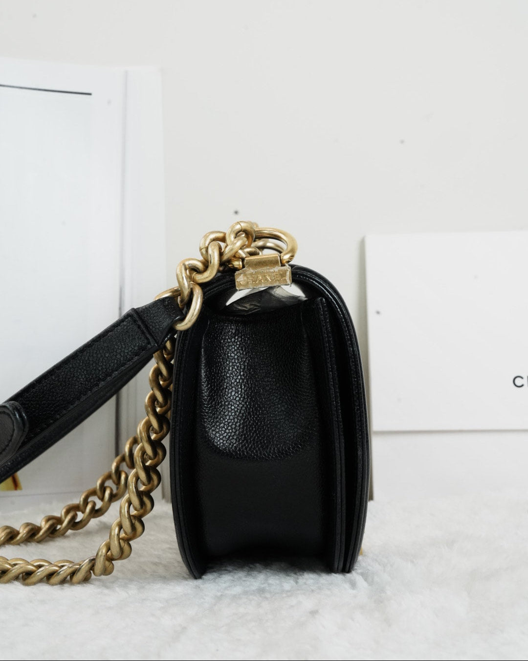 Chanel Boy Half Moon Bag - Black - View 4