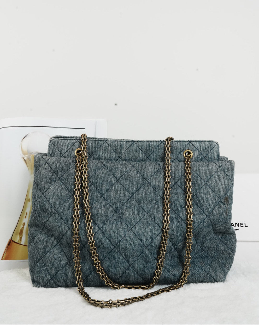 Chanel Lock Tote Bag - Grey/ Blue - View 2