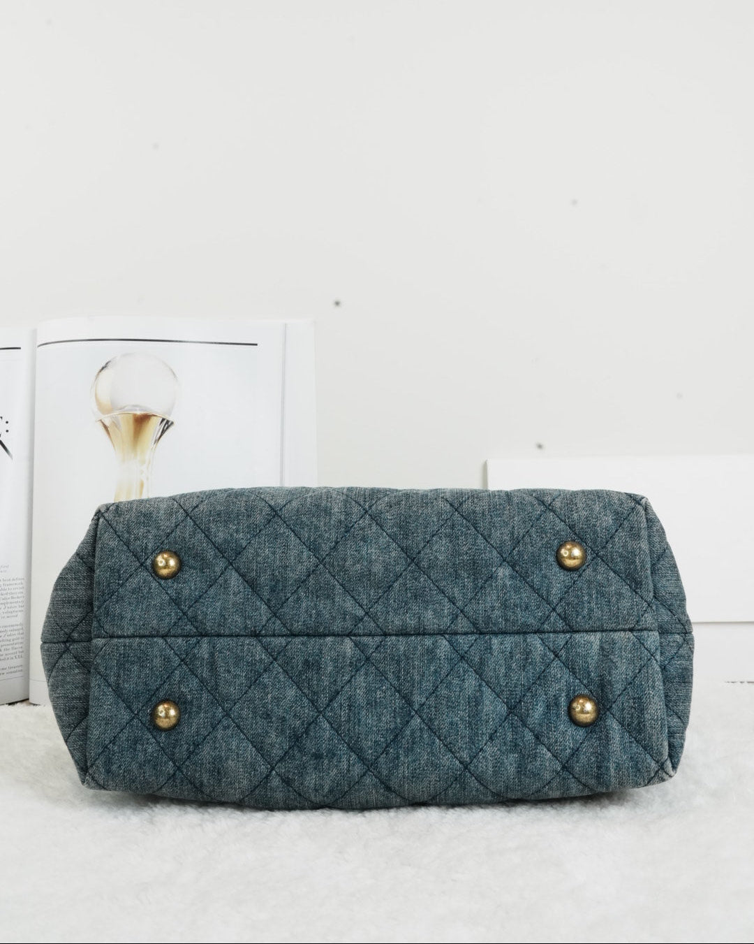 Chanel Lock Tote Bag - Grey/ Blue - View 5