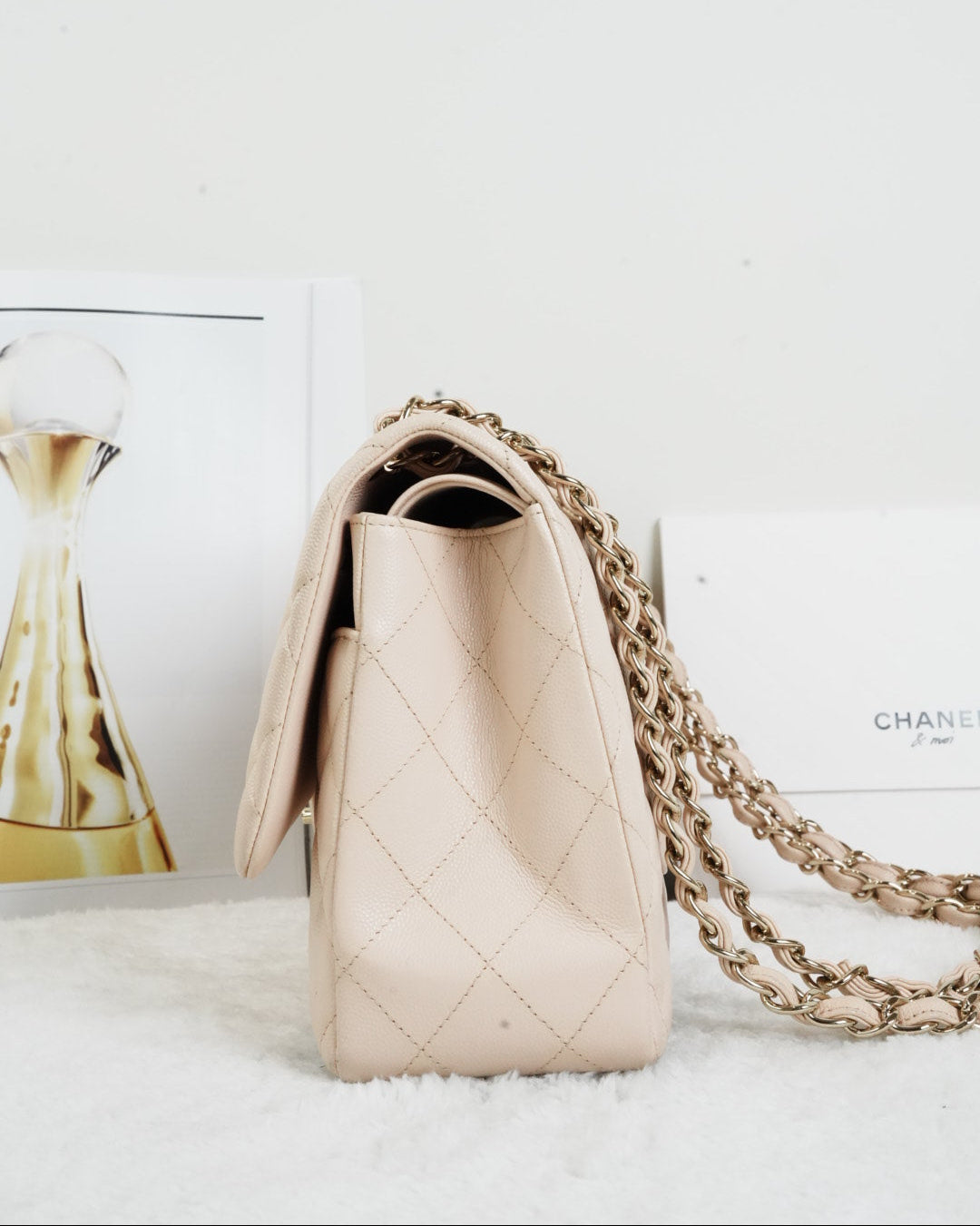 Chanel Classic Double Flap Bag - Beige/ Nude - View 4