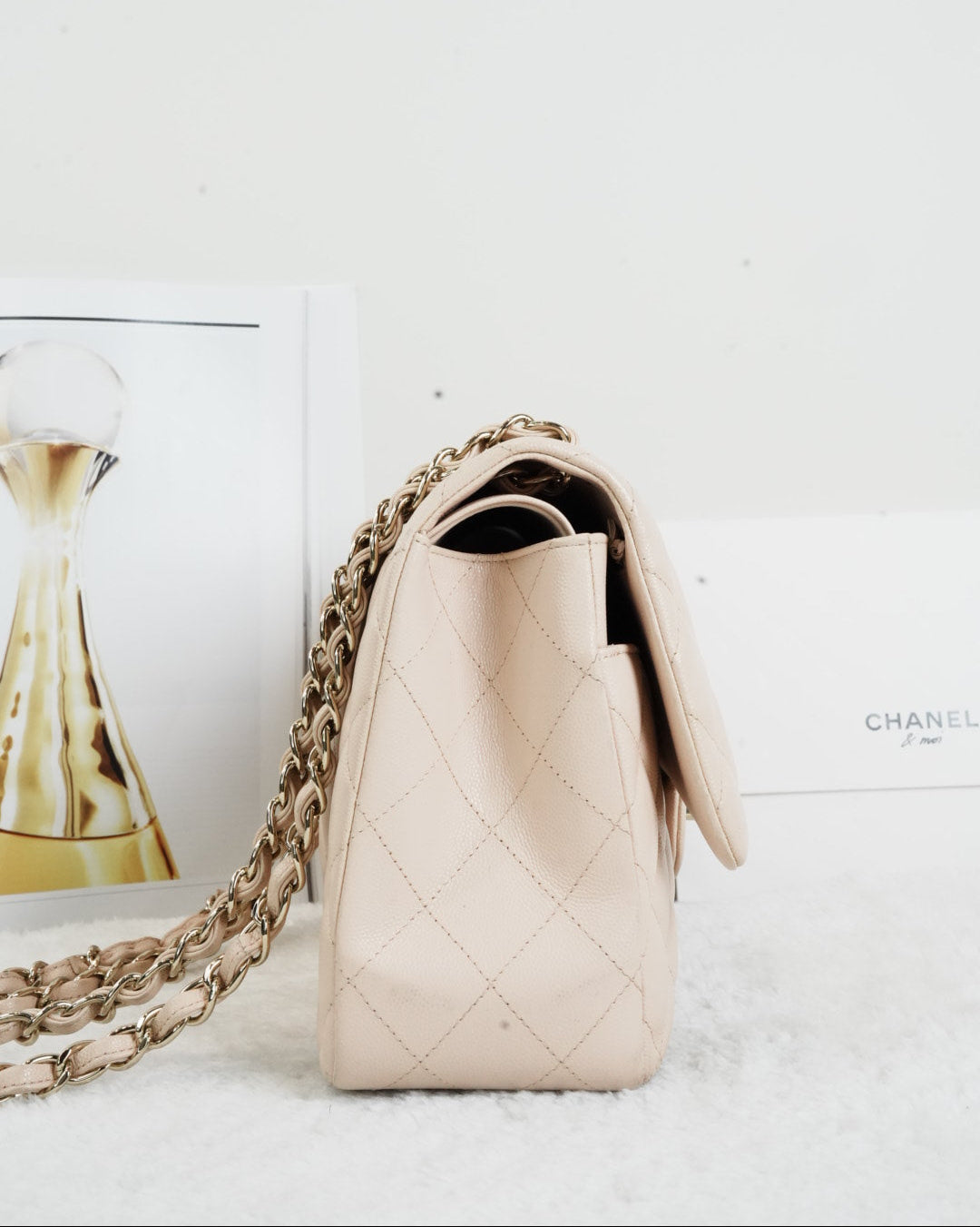 Chanel Classic Double Flap Bag - Beige/ Nude - View 3
