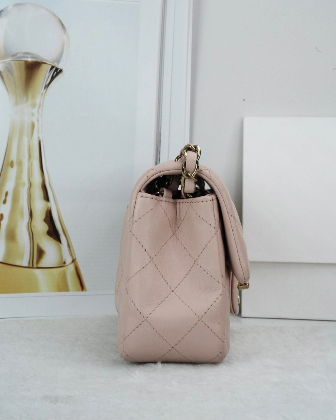 Chanel Mini Rectangular Flap Bag - Light Pink - View 3
