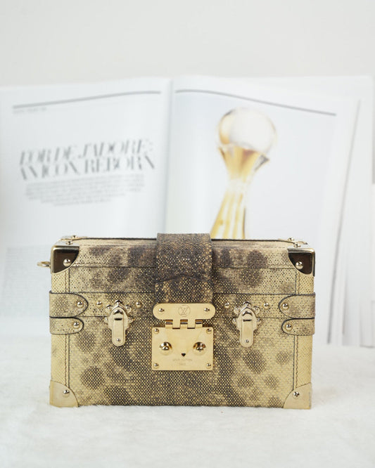 Louis Vuitton Petite Malle Bag - Distressed Metallic Gold - View 1