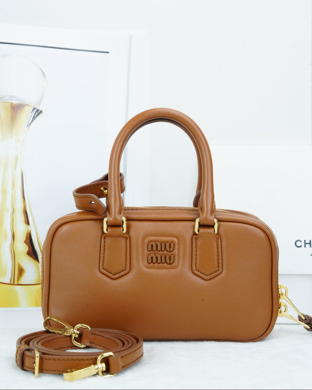 Miu Miu Arcadie Matelassé Mini Bag - Brown - View 1