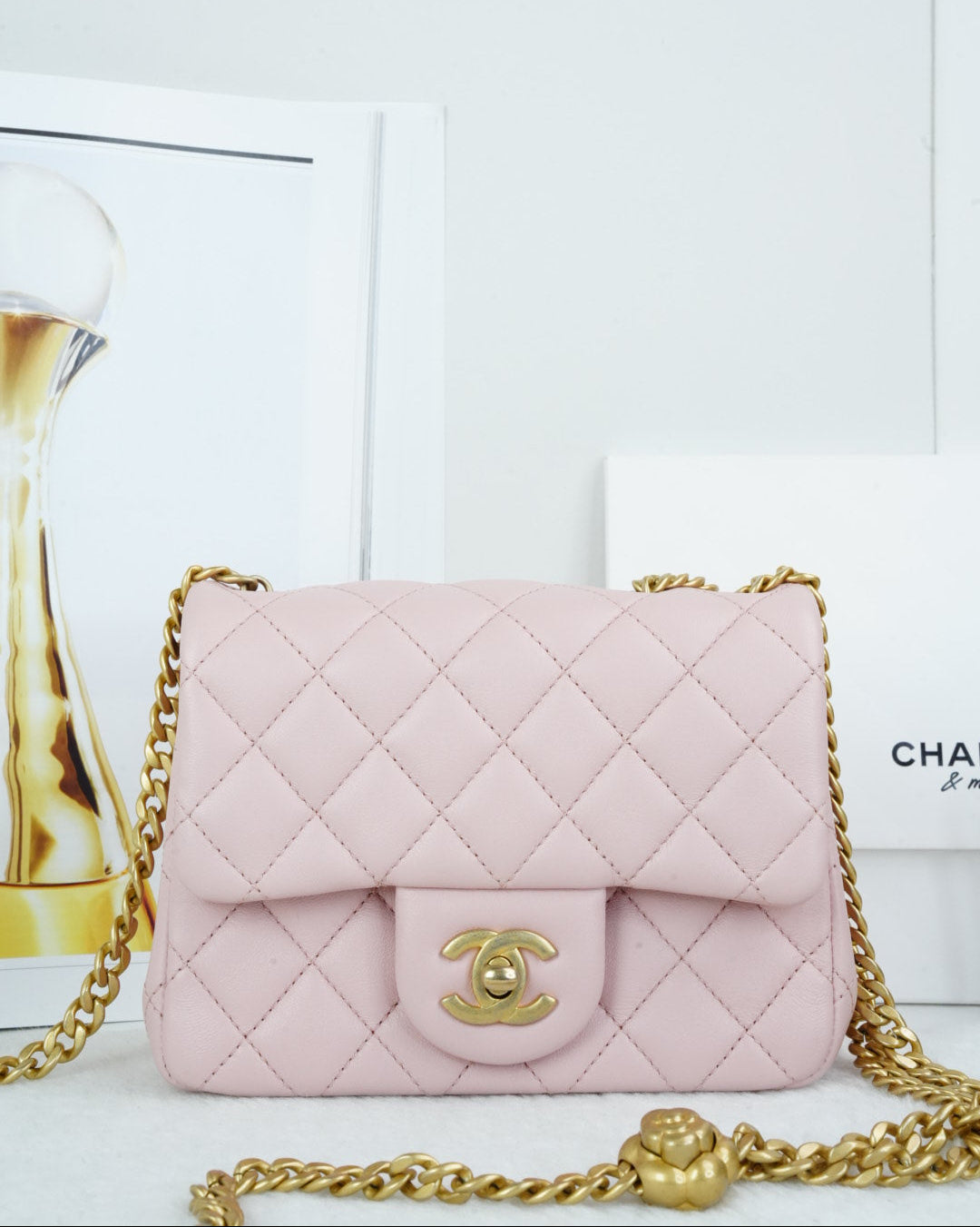 Chanel Mini Square Flap Bag - Pink - View 1