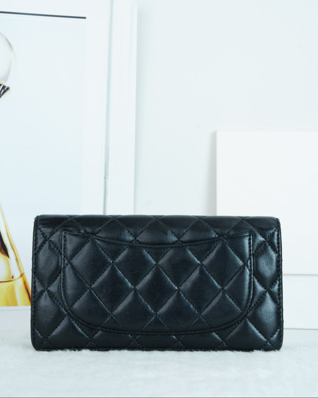 Chanel Classic Quilted Long Flap Wallet - Black - View 2