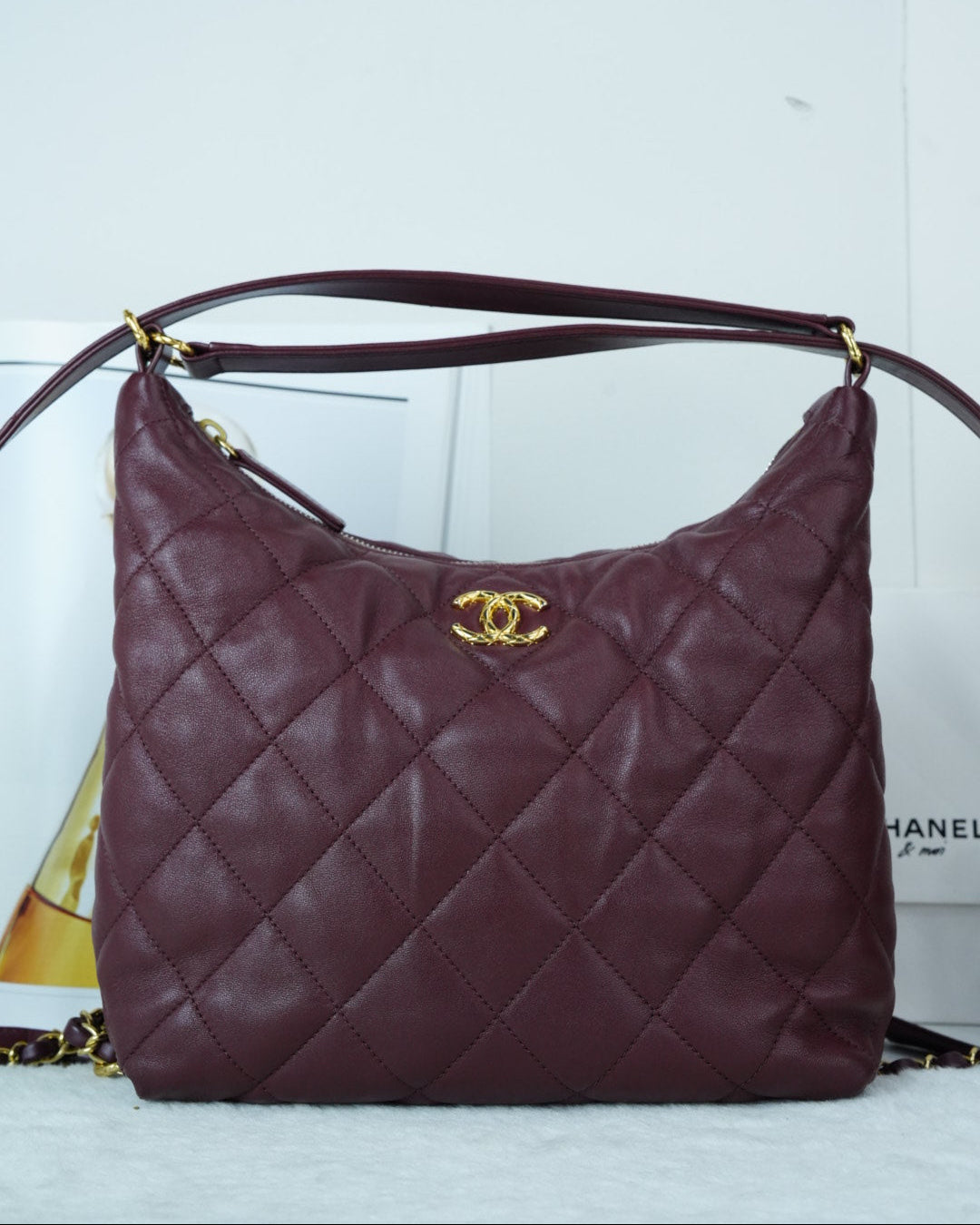 Chanel Hobo Bag - Burgundy - View 1