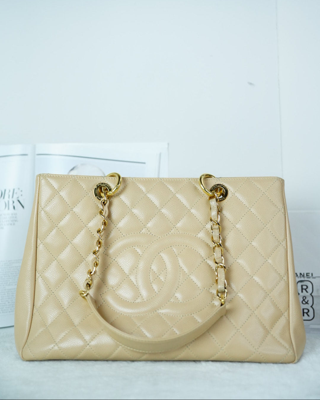 Chanel Grand Shopping Tote (GST) - Beige - View 1