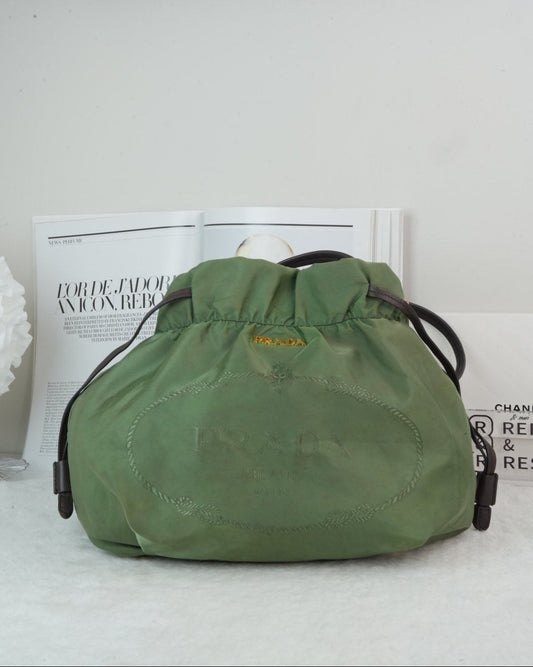 Prada Logo Jacquard Nylon Tote Bag - Green - View 1