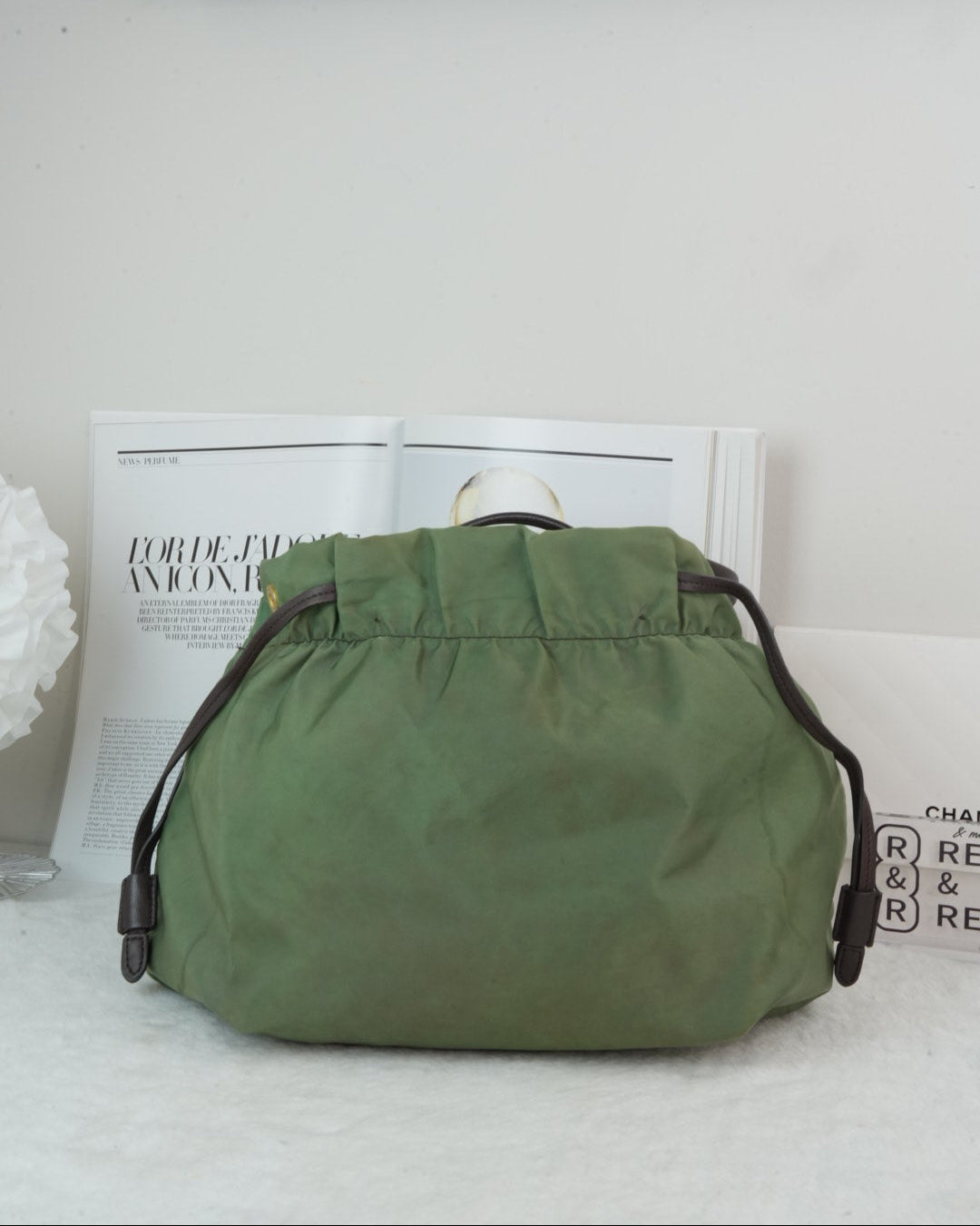 Prada Logo Jacquard Nylon Tote Bag - Green - View 2