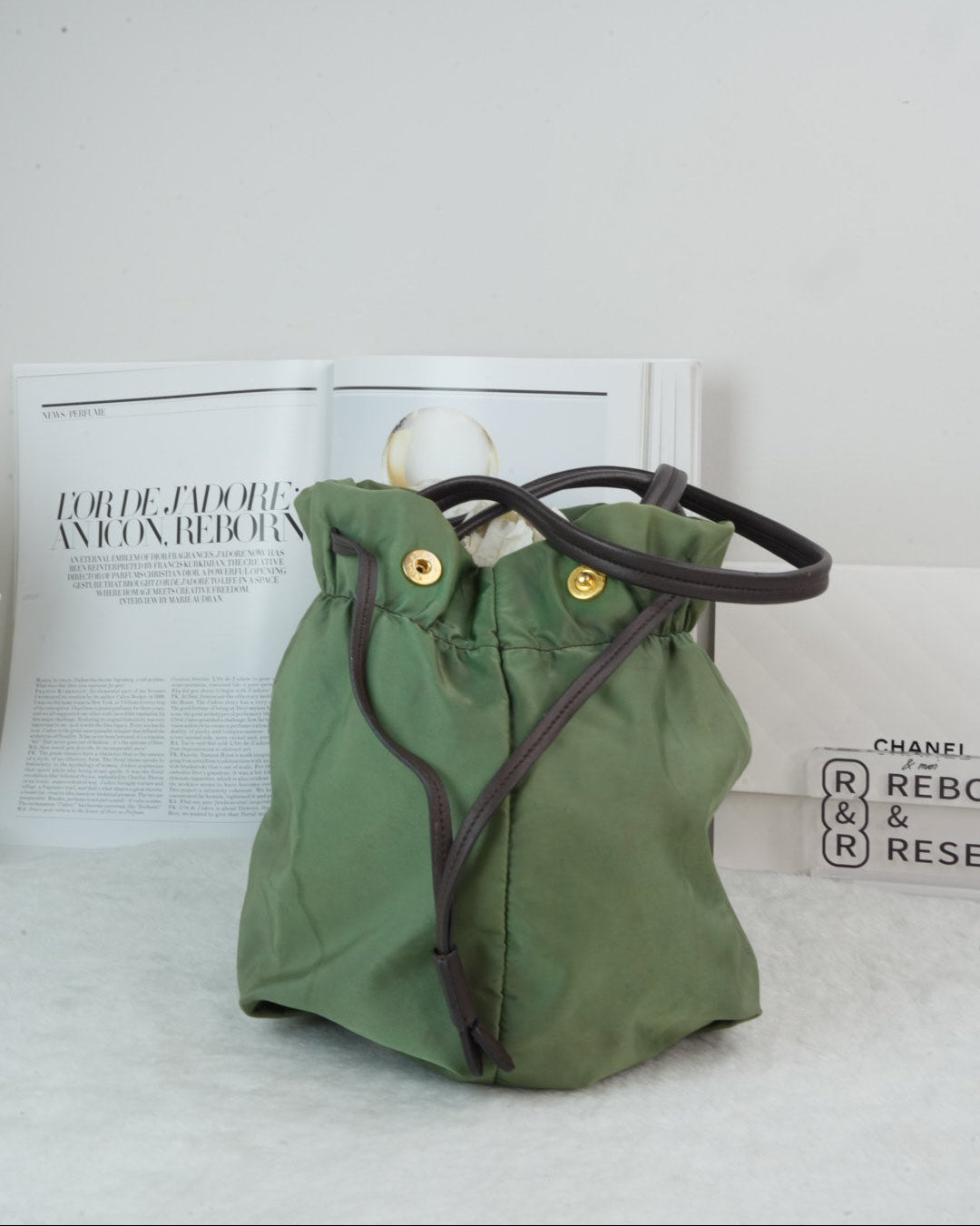 Prada Logo Jacquard Nylon Tote Bag - Green - View 4