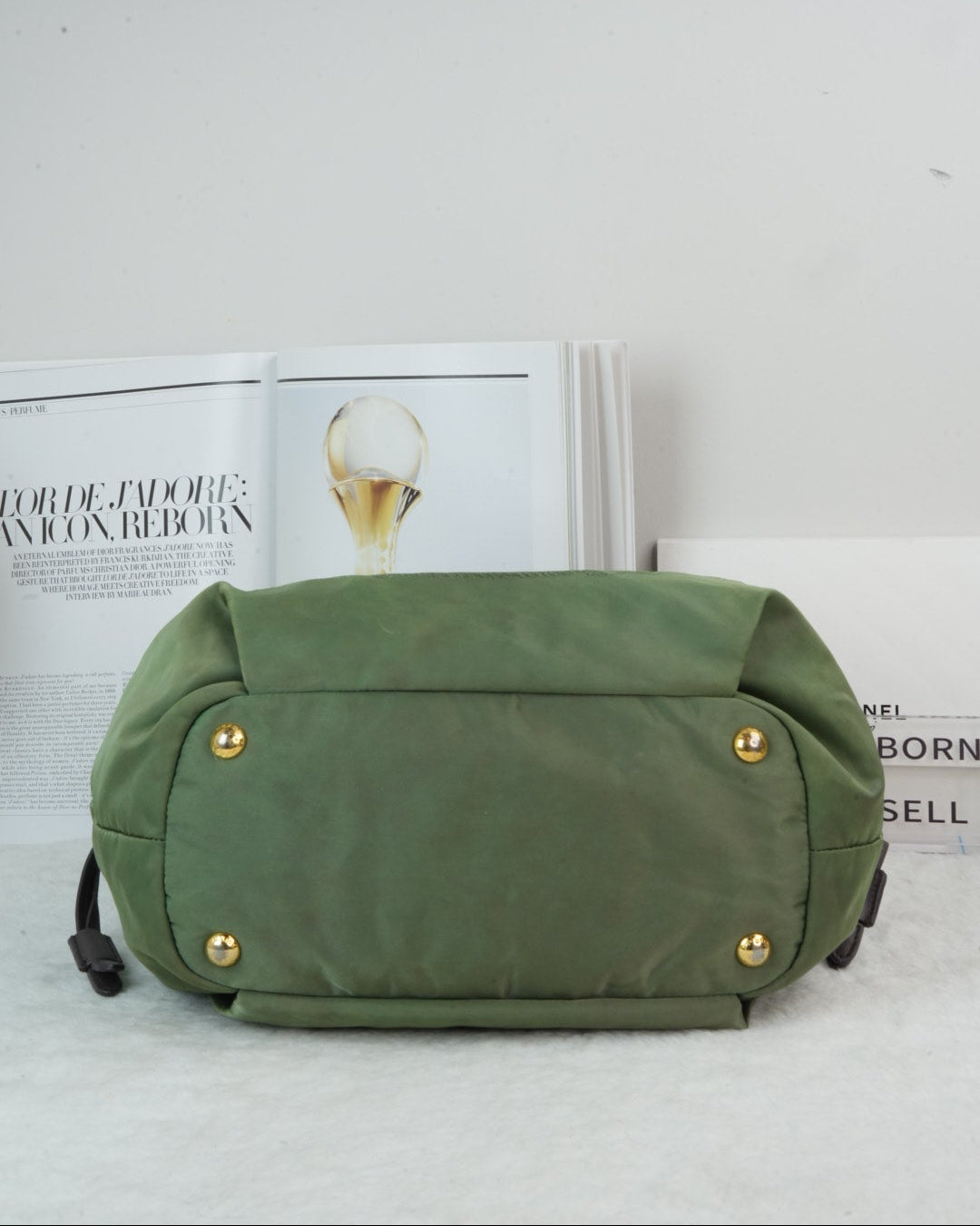 Prada Logo Jacquard Nylon Tote Bag - Green - View 5