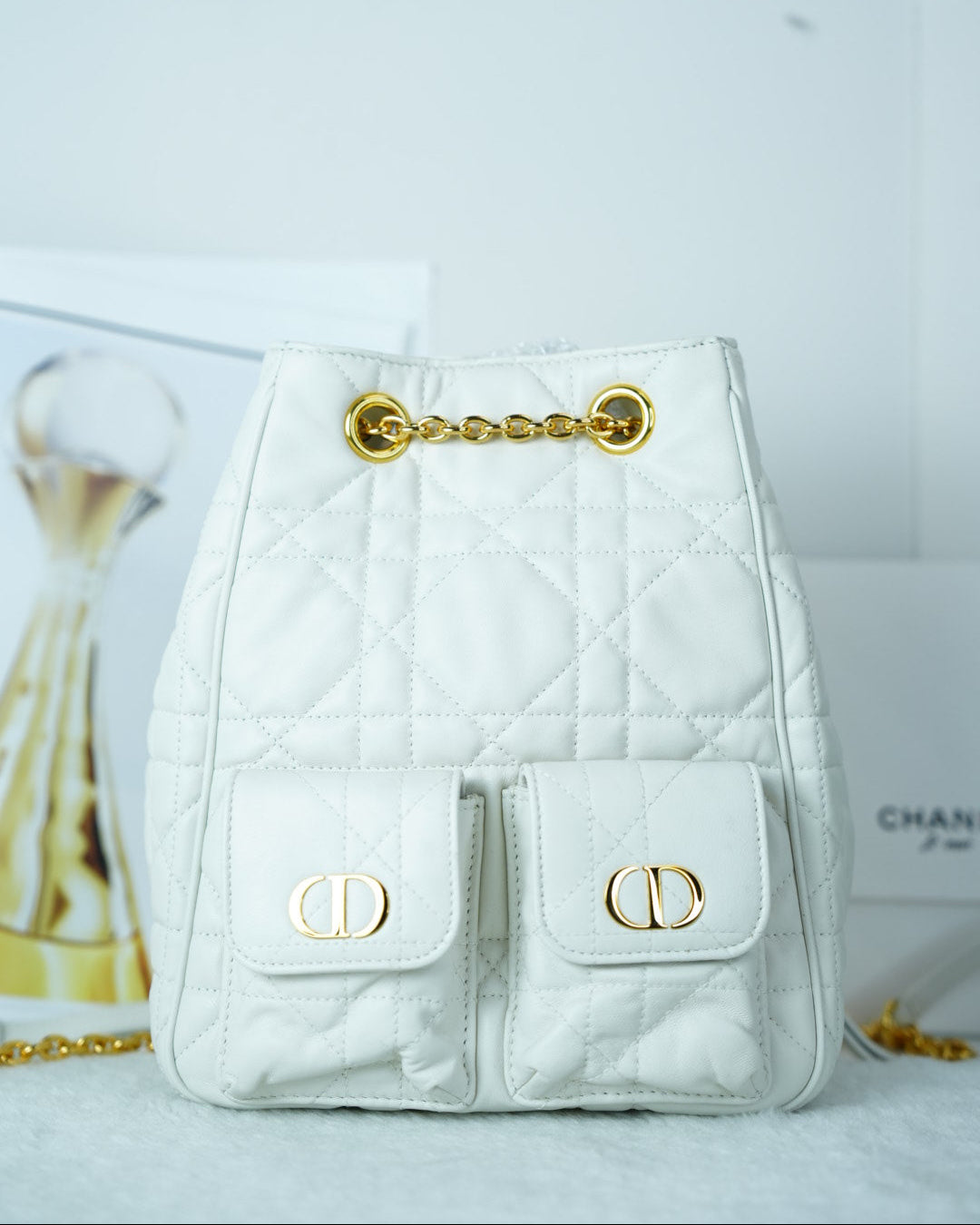 Dior Caro Backpack - White - View 1