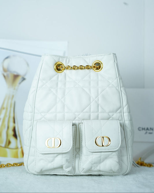 Dior Caro Backpack - White - View 1