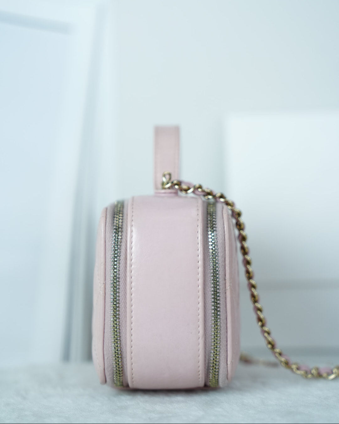 Chanel Small Double Zip CC Vanity Case - Light Pink - View 4