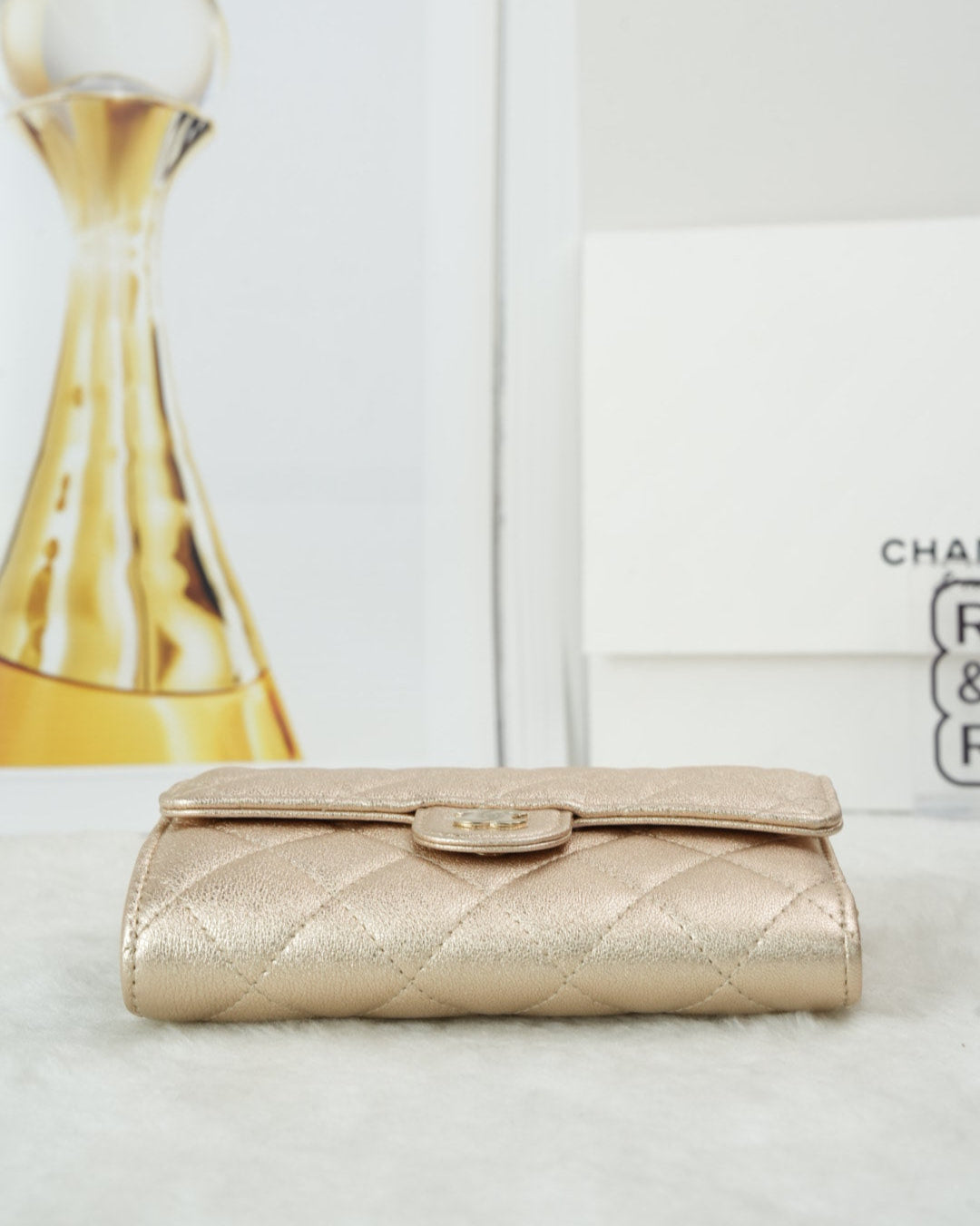 Chanel Quilted Large Flap Wallet - Gold - View 5