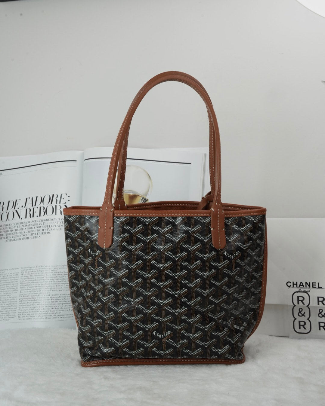 Goyard Anjou Mini Reversible Tote Bag - Black/ Tan (Or Black/ Brown - View 2