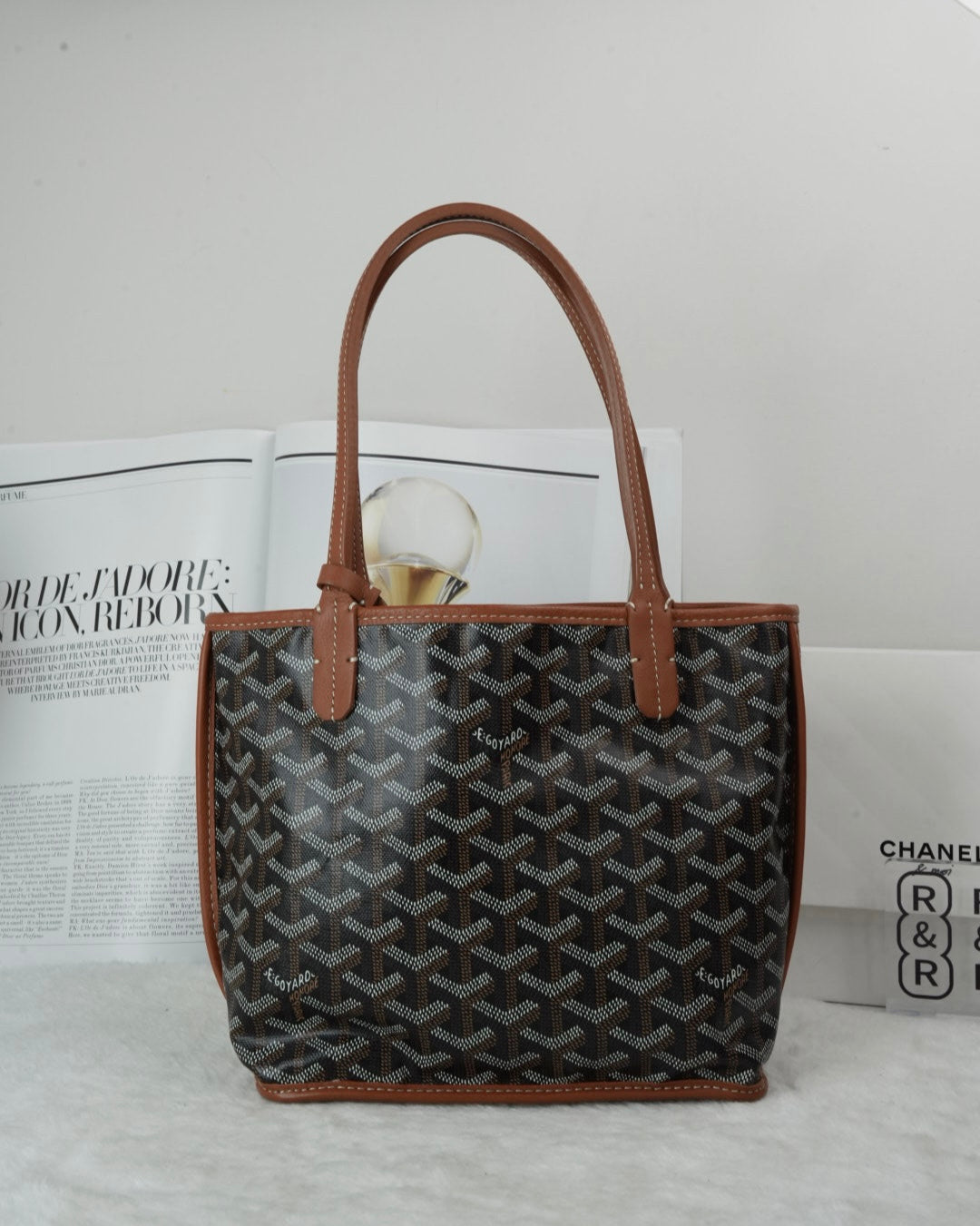 Goyard Anjou Mini Reversible Tote Bag - Black/ Tan (Or Black/ Brown - View 1