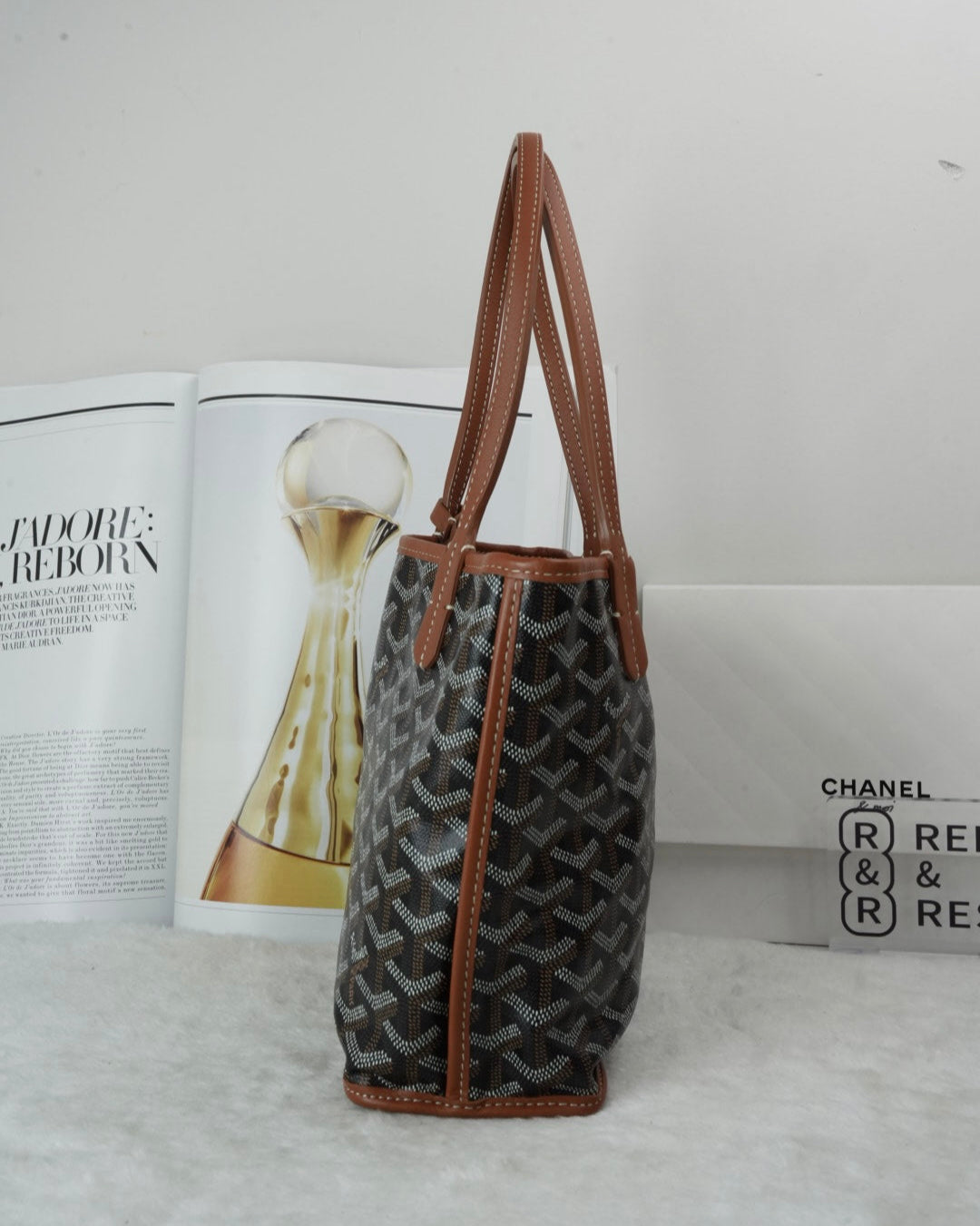 Goyard Anjou Mini Reversible Tote Bag - Black/ Tan (Or Black/ Brown - View 3