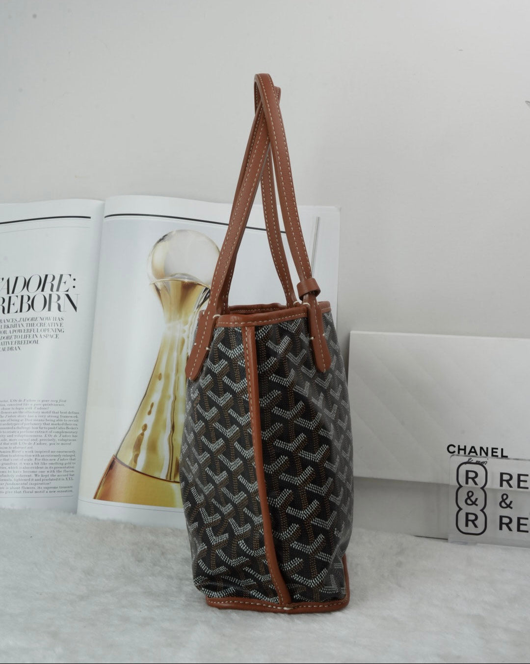 Goyard Anjou Mini Reversible Tote Bag - Black/ Tan (Or Black/ Brown - View 4