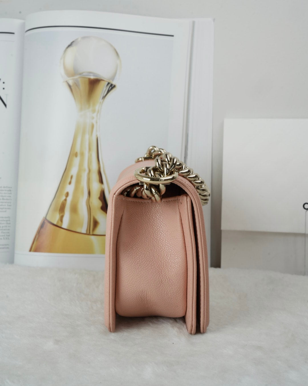 Chanel Boy Flap Bag - Light Beige/ Light Pink - View 3